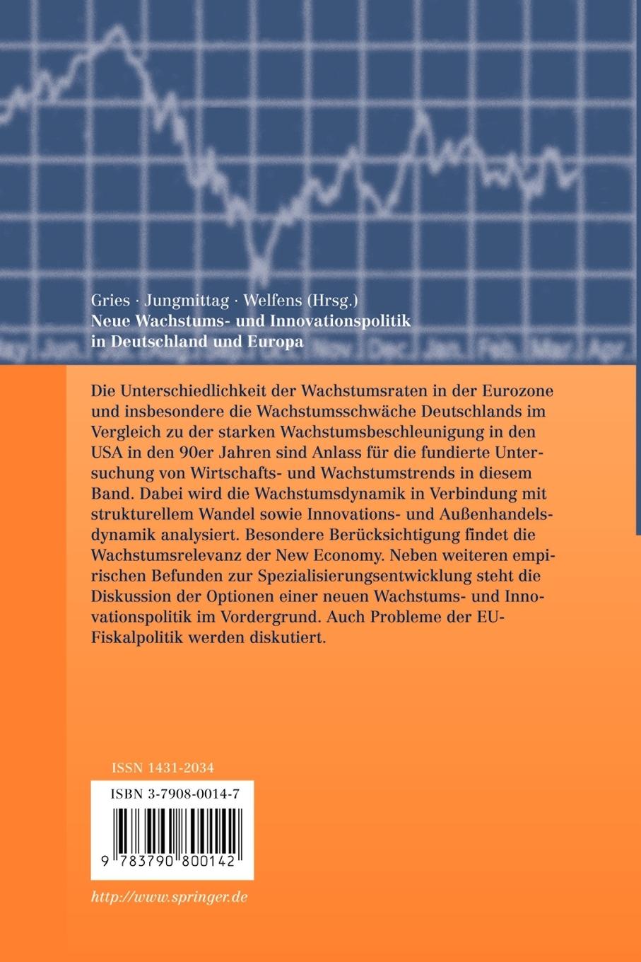 Rückseitencover Neue Wachstums- und Innovationspolitik in Deutschland und Europa