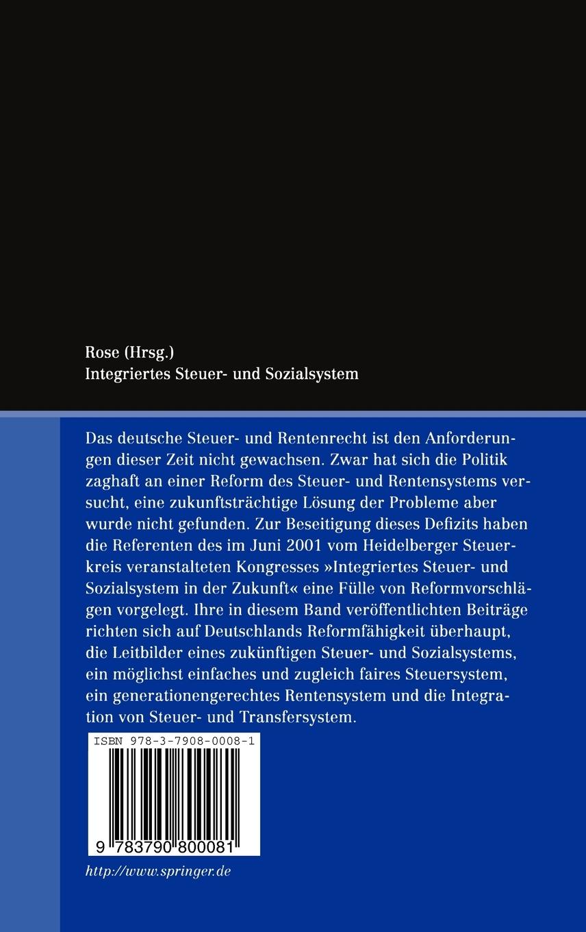Rückseitencover Integriertes Steuer- und Sozialsystem