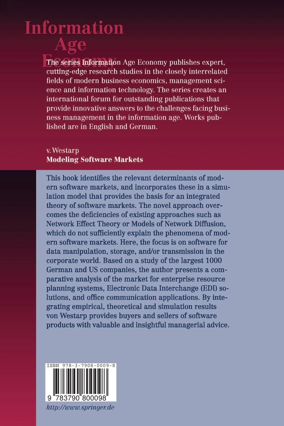 Rückseitencover Modeling Software Markets