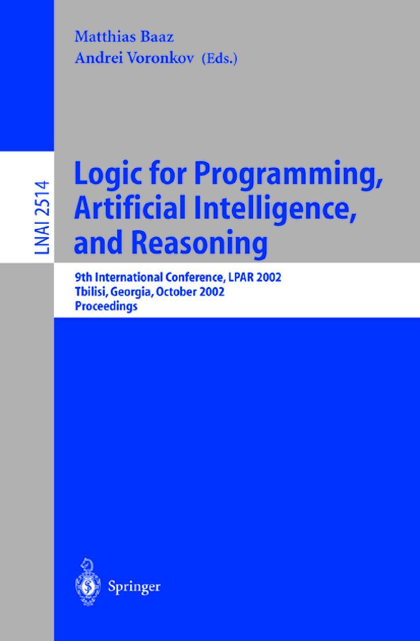 Vorderes Coverbild Logic for Programming, Artificial Intelligence, and Reasoning
