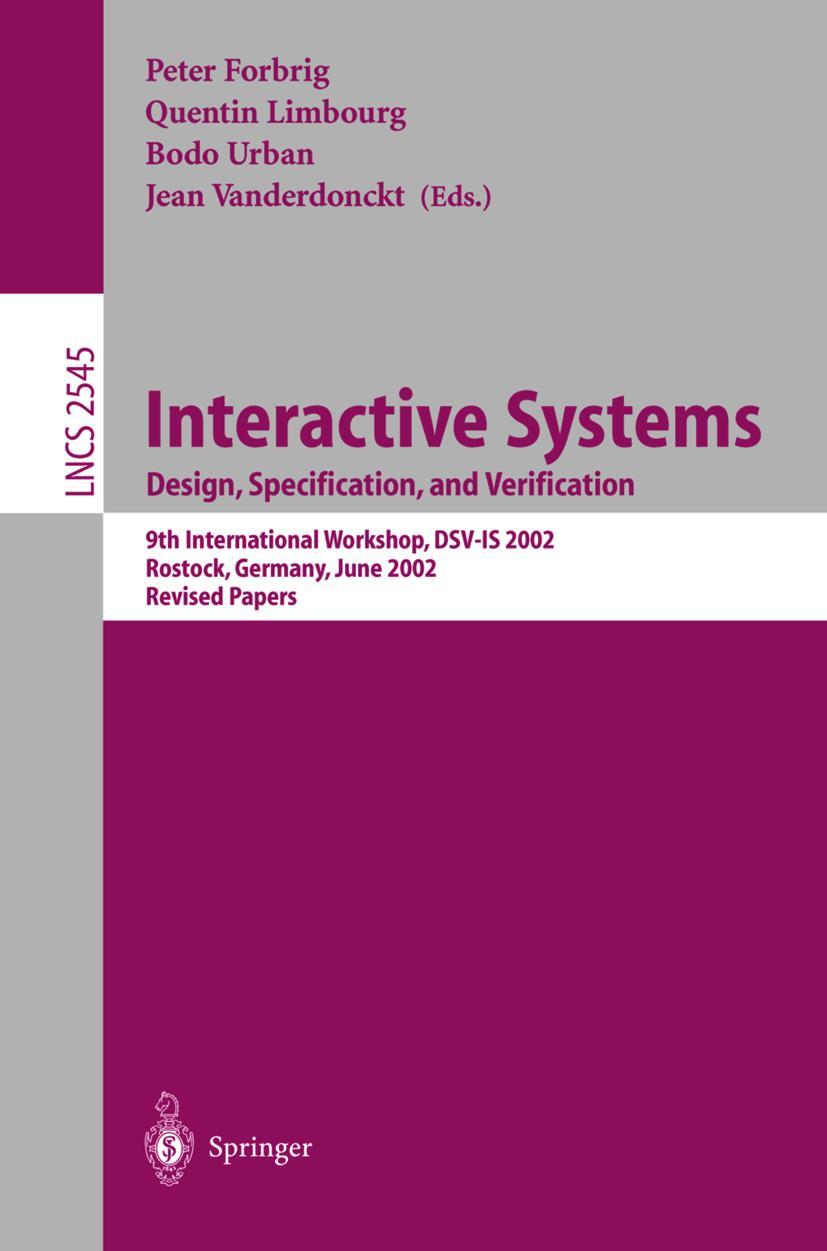 Vorderes Coverbild Interactive Systems: Design, Specification, and Verification