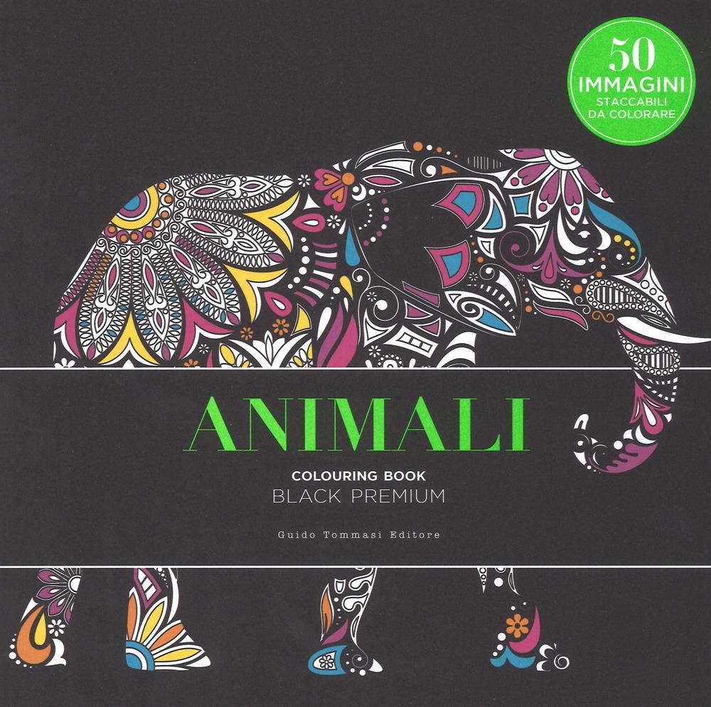 Vorderes Coverbild Animali. Black premium. Colouring book antistress