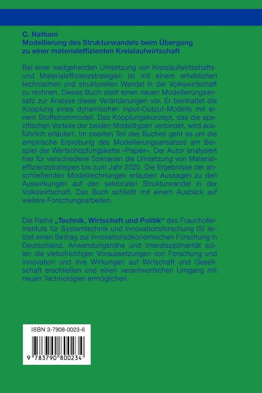 Rückseitencover Modellierung des Strukturwandels beim Übergang zu einer materialeffizienten Kreislaufwirtschaft