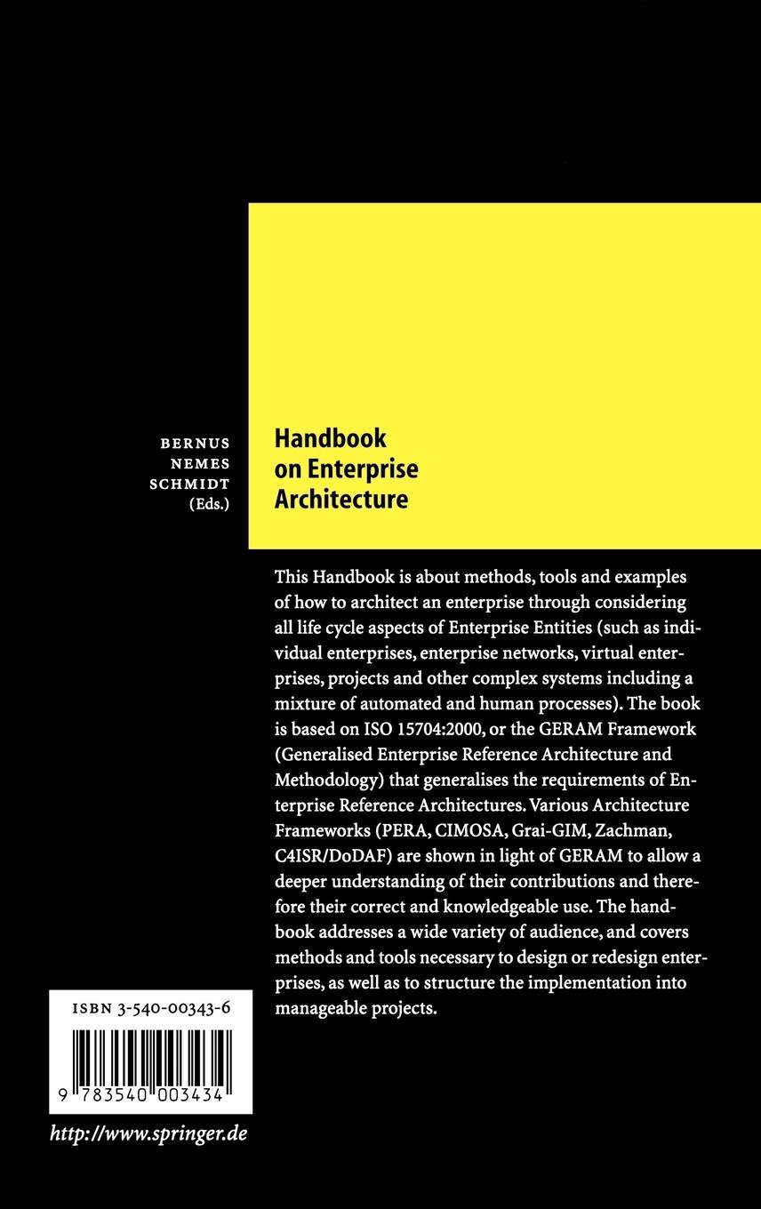 Rückseitencover Handbook on Enterprise Architecture