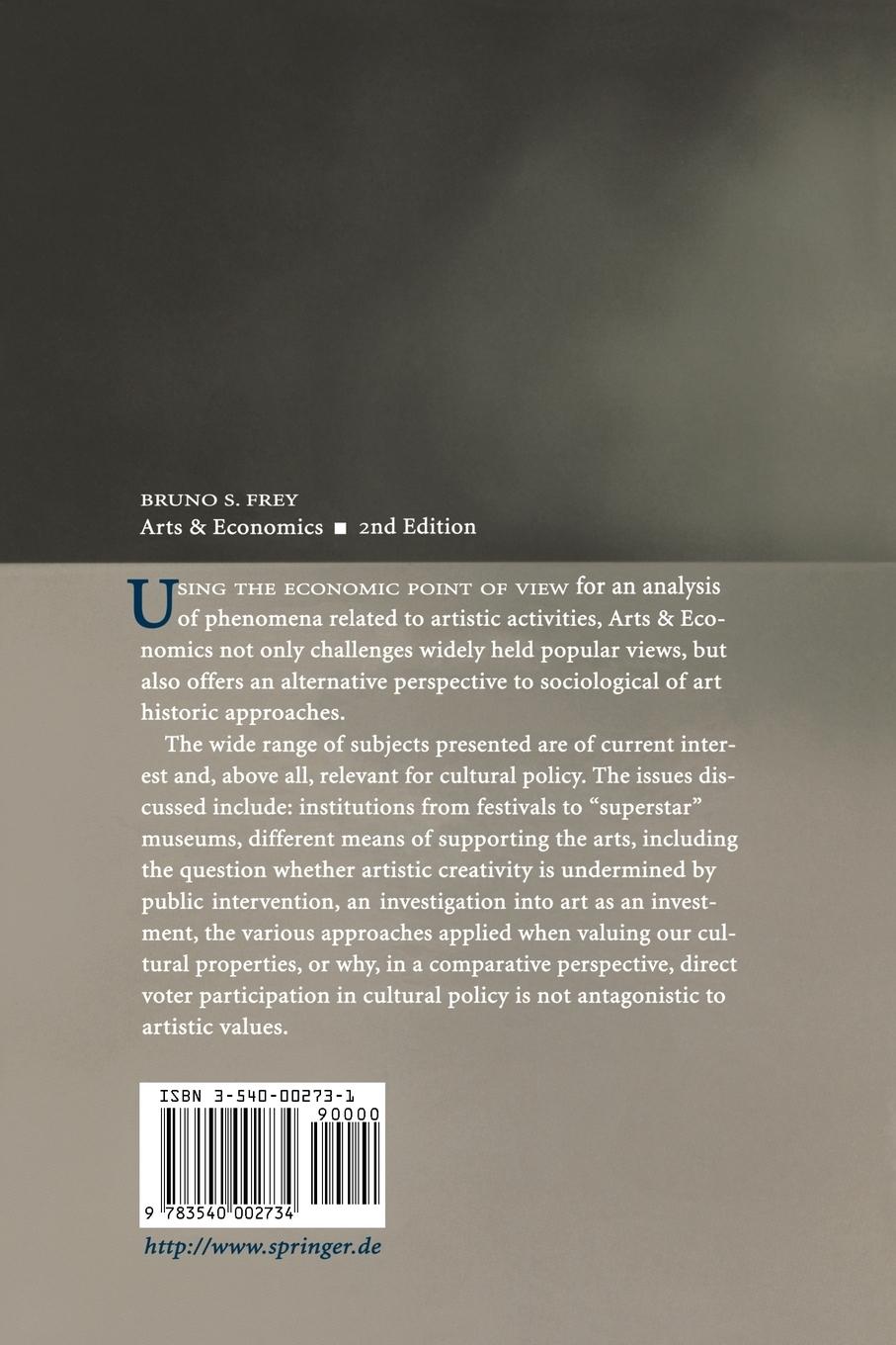 Rückseitencover Arts & Economics