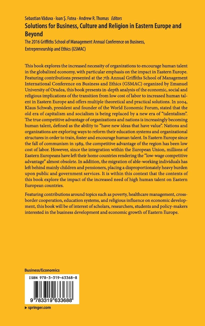 Rückseitencover Solutions for Business, Culture and Religion in Eastern Europe and Beyond
