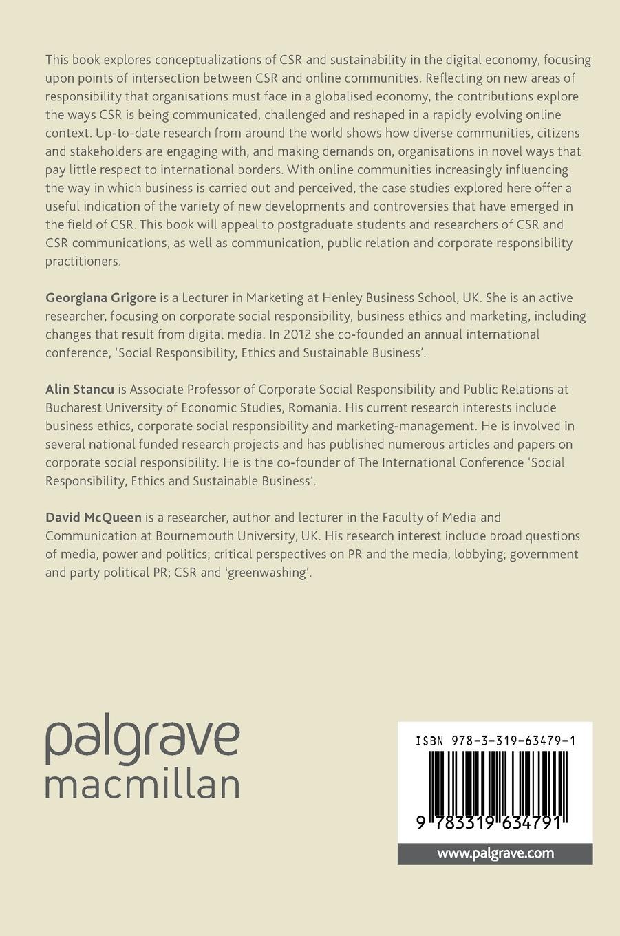 Rückseitencover Corporate Responsibility and Digital Communities