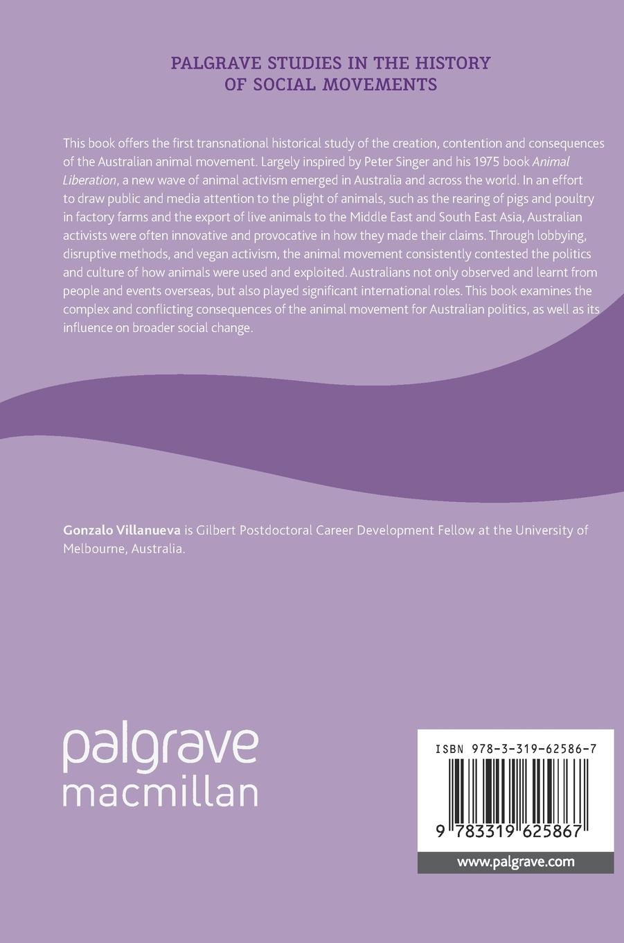 Rückseitencover A Transnational History of the Australian Animal Movement, 1970-2015