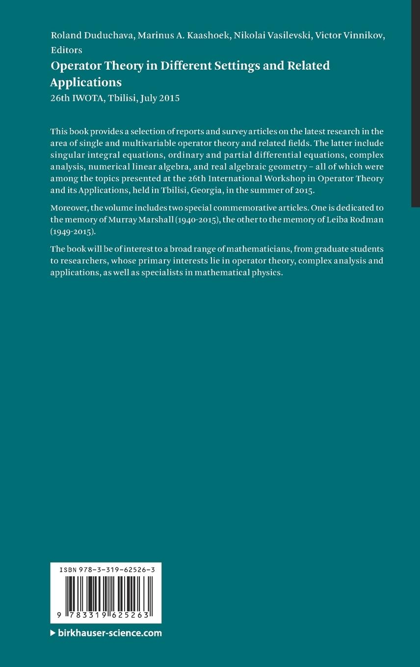 Rückseitencover Operator Theory in Different Settings and Related Applications