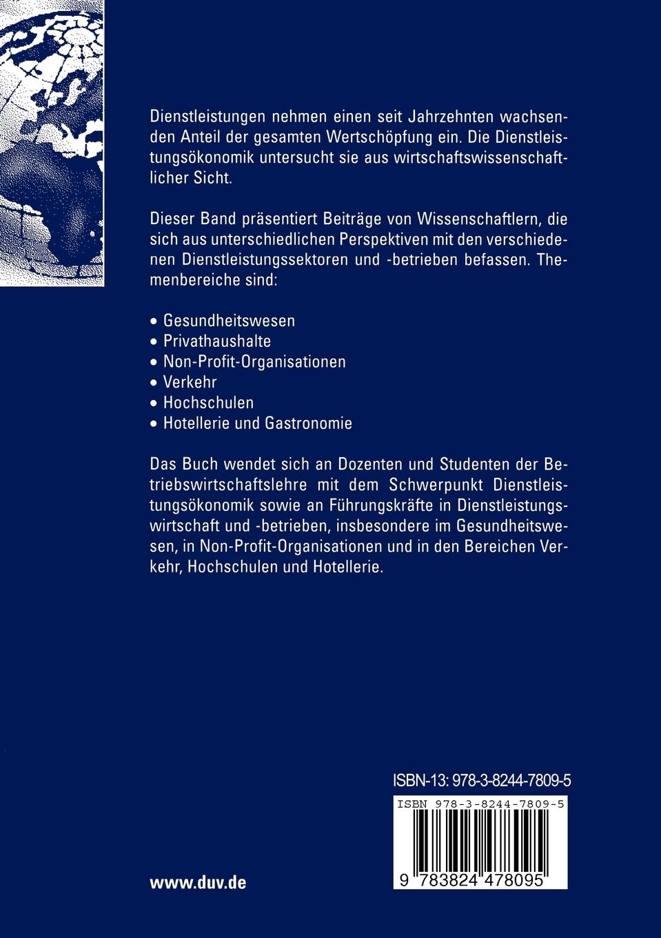 Rückseitencover Die Vielfalt der Dienstleistungsökonomik