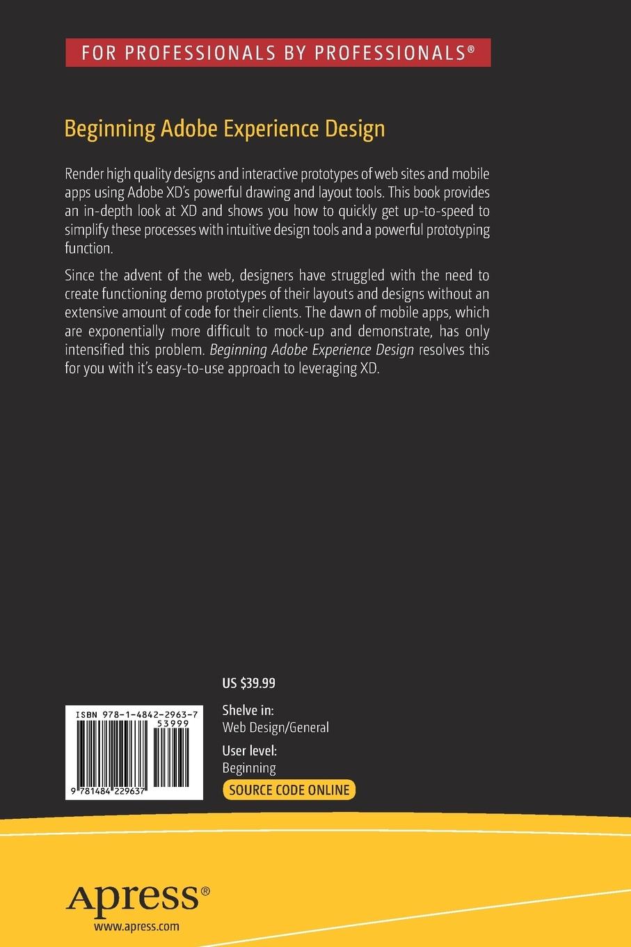 Rückseitencover Beginning Adobe Experience Design