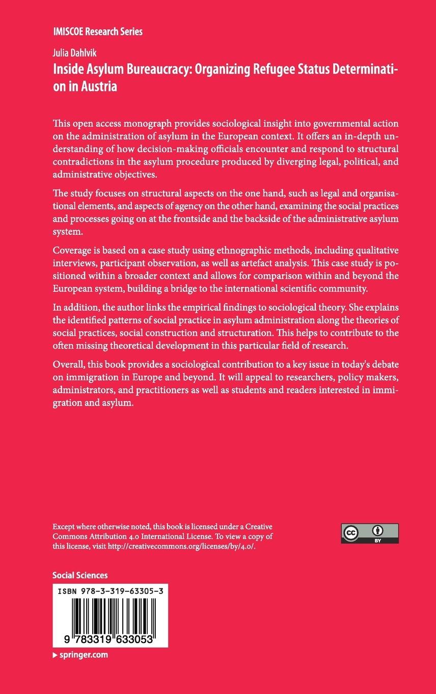 Rückseitencover Inside Asylum Bureaucracy: Organizing Refugee Status Determination in Austria