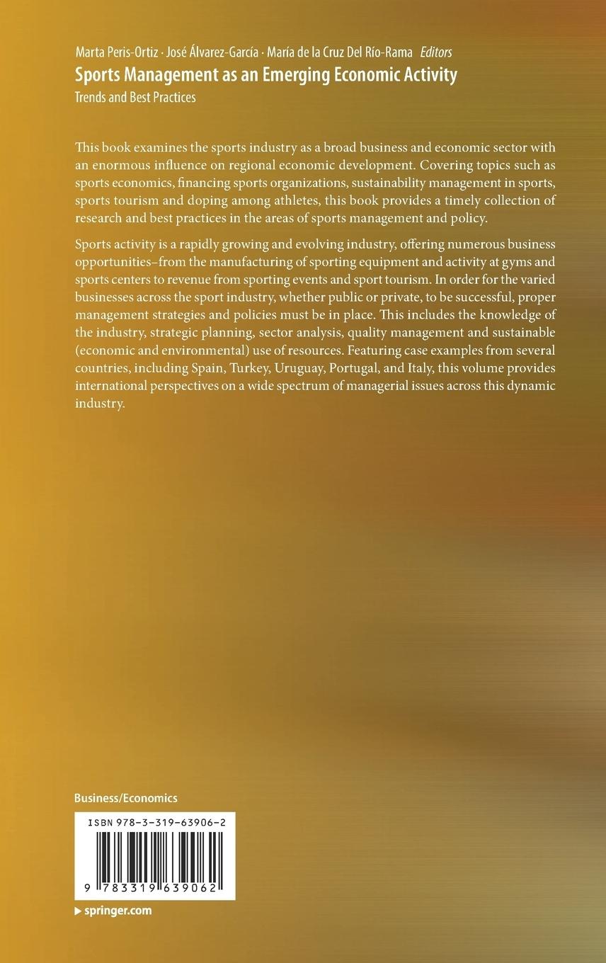Rückseitencover Sports Management as an Emerging Economic Activity