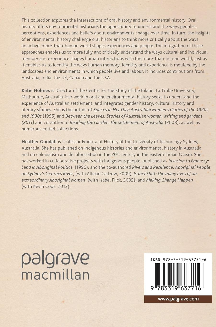 Rückseitencover Telling Environmental Histories