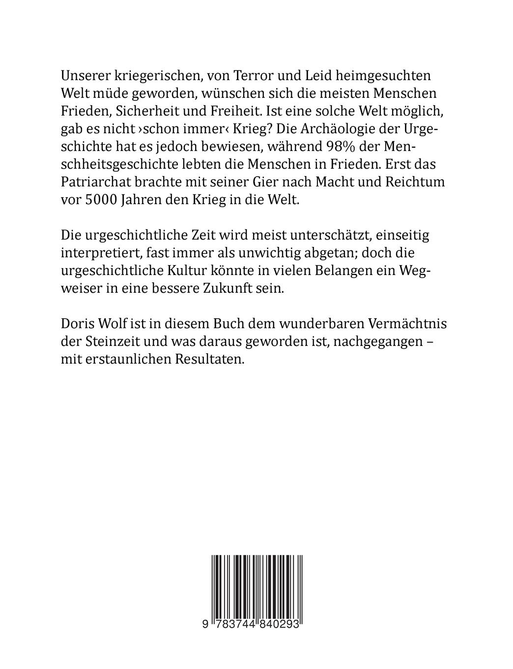 Rückseitencover Das wunderbare Vermächtnis der Steinzeit