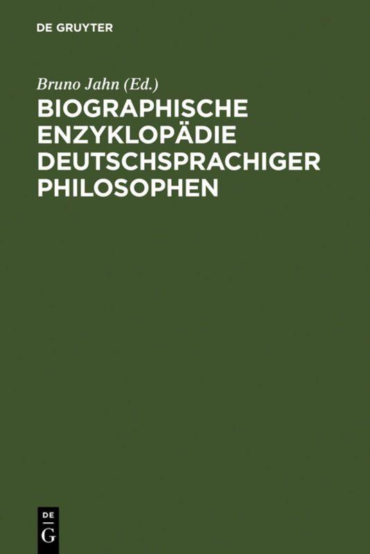 Vorderes Coverbild Biographische Enzyklopädie deutschsprachiger Philosophen
