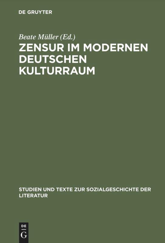 Vorderes Coverbild Zensur im modernen deutschen Kulturraum