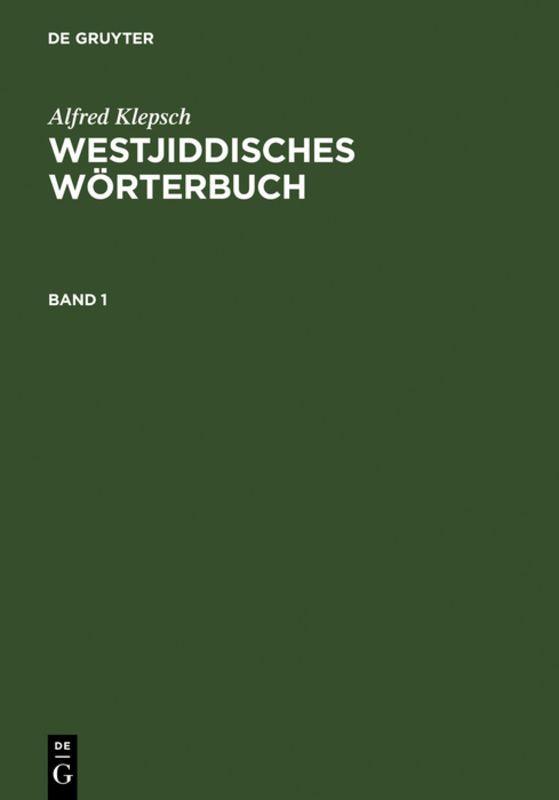 Vorderes Coverbild Westjiddisches Wörterbuch