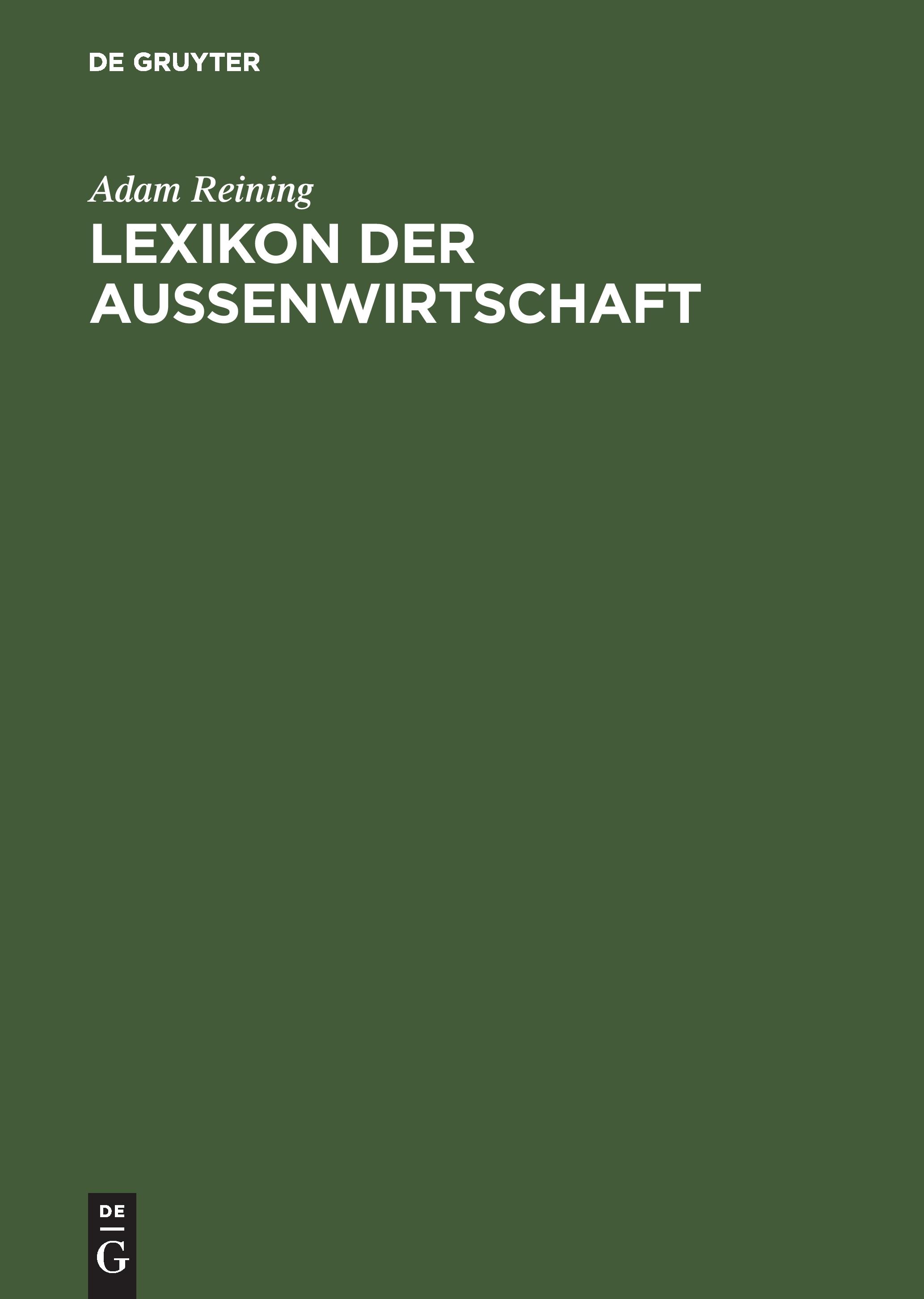 Vorderes Coverbild Lexikon der Außenwirtschaft