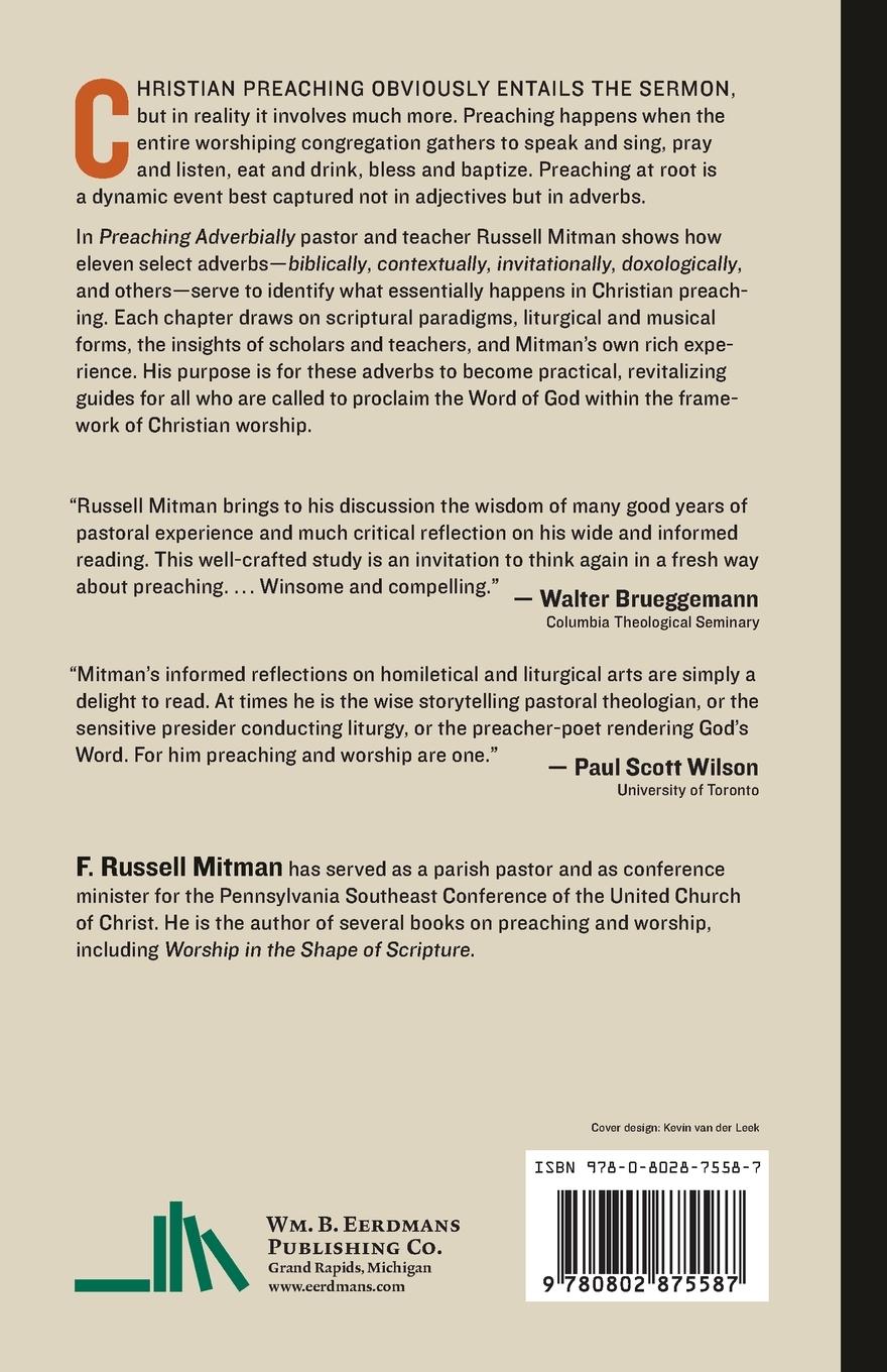 Rückseitencover Preaching Adverbially