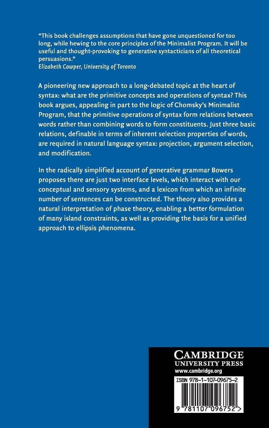 Rückseitencover Deriving Syntactic Relations