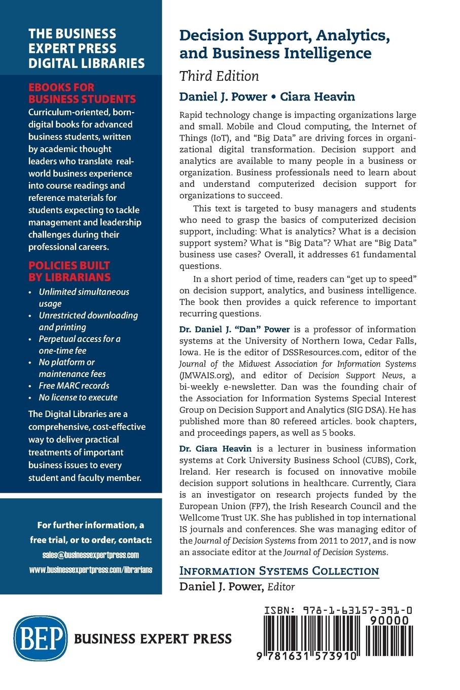 Rückseitencover Decision Support, Analytics, and Business Intelligence, Third Edition