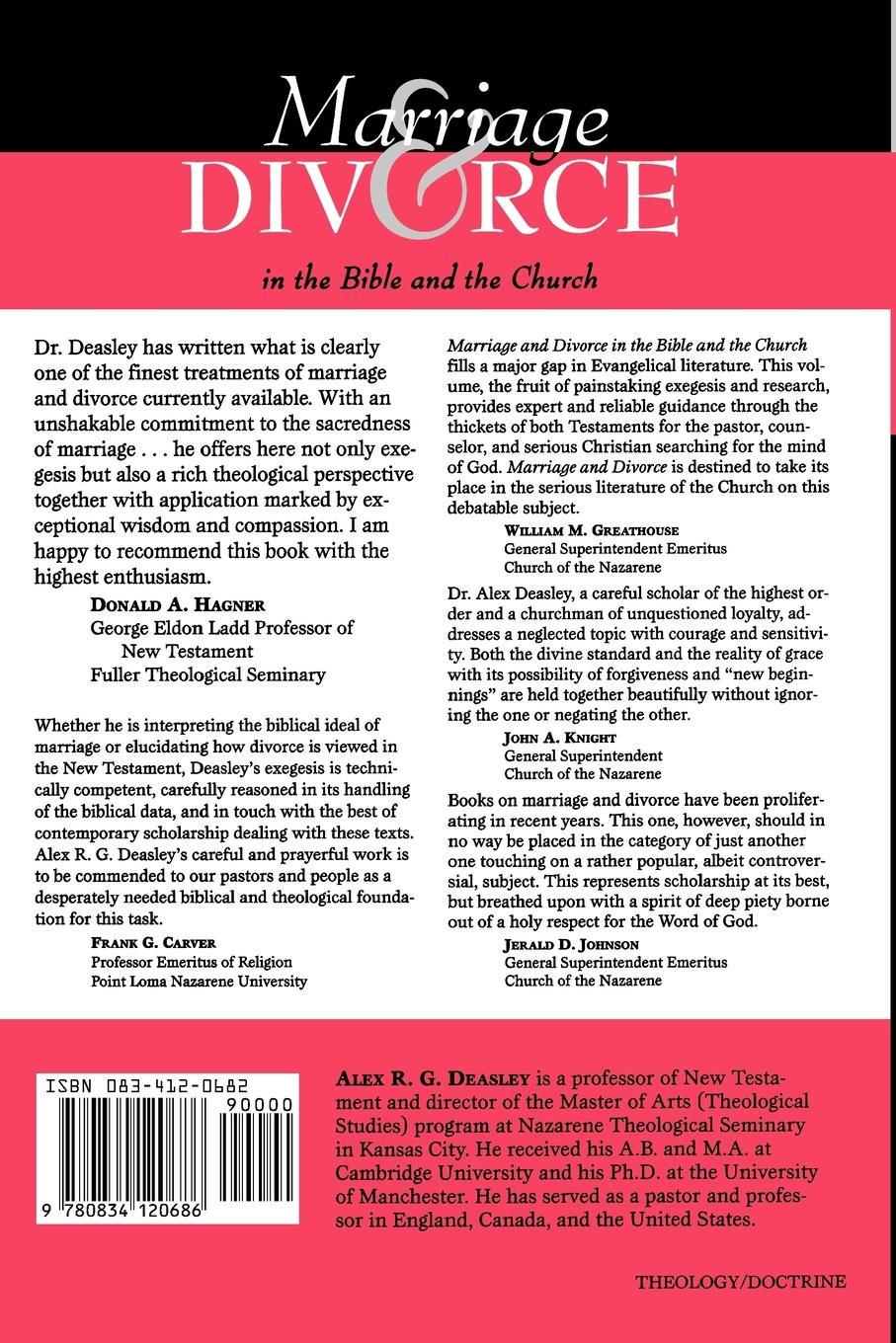 Rückseitencover Marriage and Divorce in the Bible and the Church