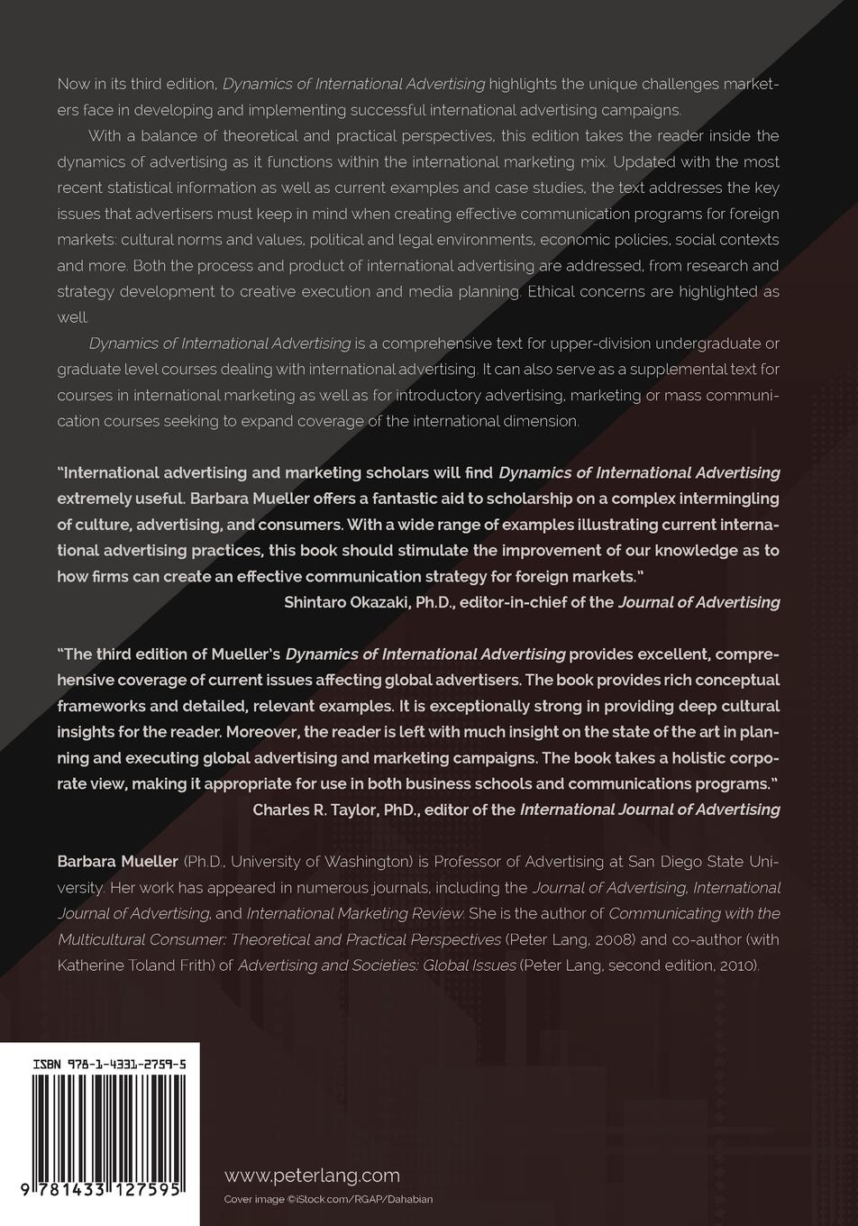 Rückseitencover Dynamics of International Advertising