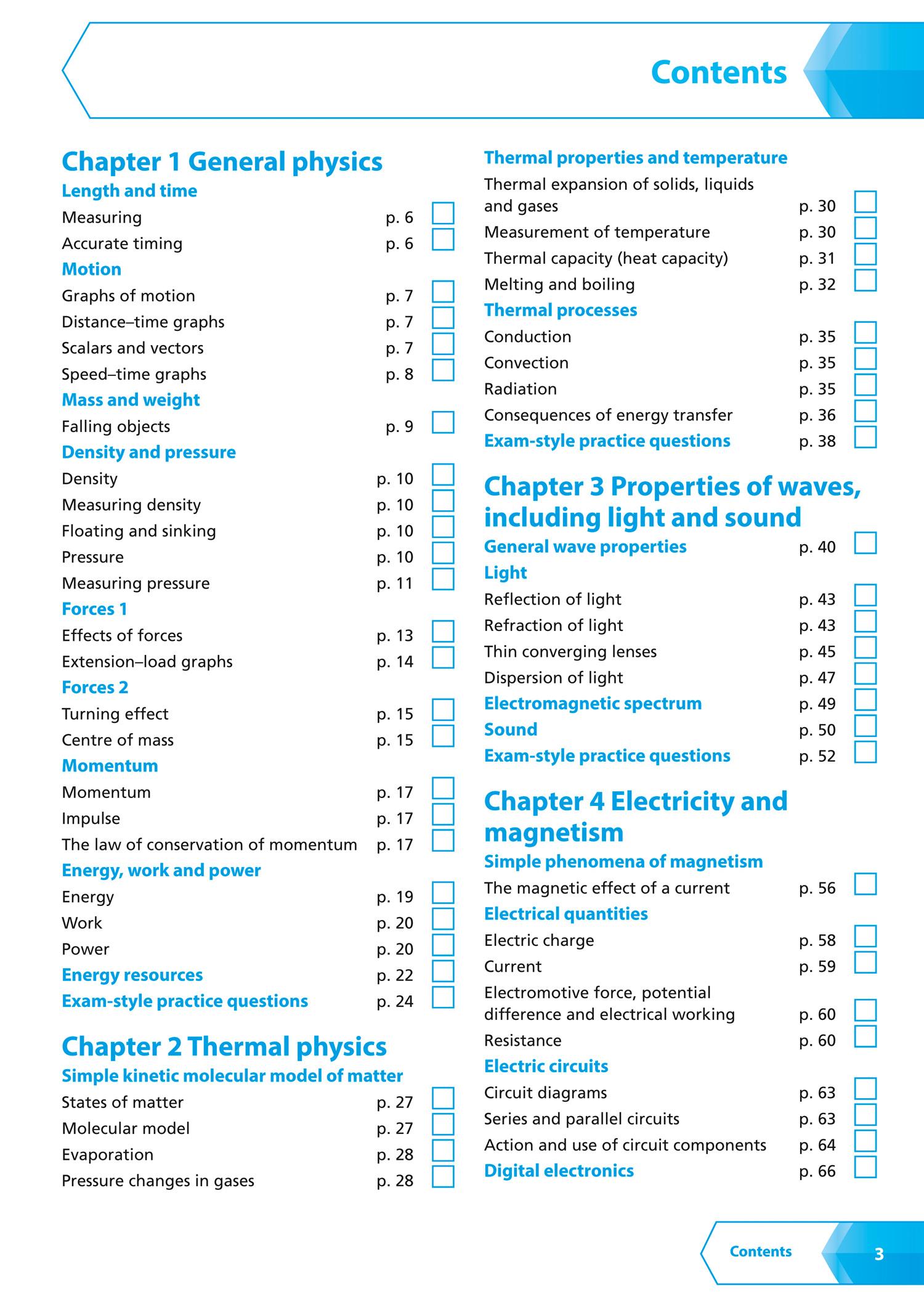 Beispielinhalt (Bild) Cambridge IGCSE(TM) Physics Revision Guide