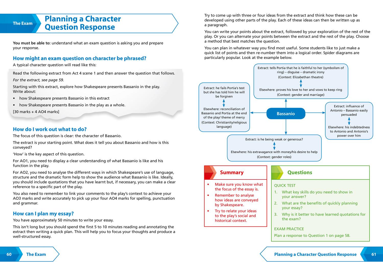 Beispielinhalt (Bild) Collins Snap Revision Text Guides - The Merchant of Venice: Aqa GCSE English Literature
