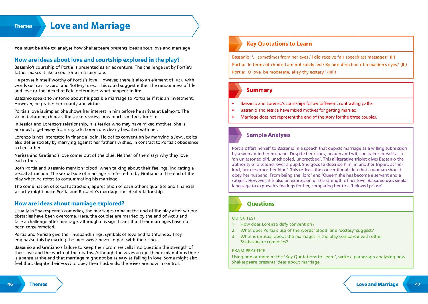 Beispielinhalt (Bild) Collins Snap Revision Text Guides - The Merchant of Venice: Aqa GCSE English Literature