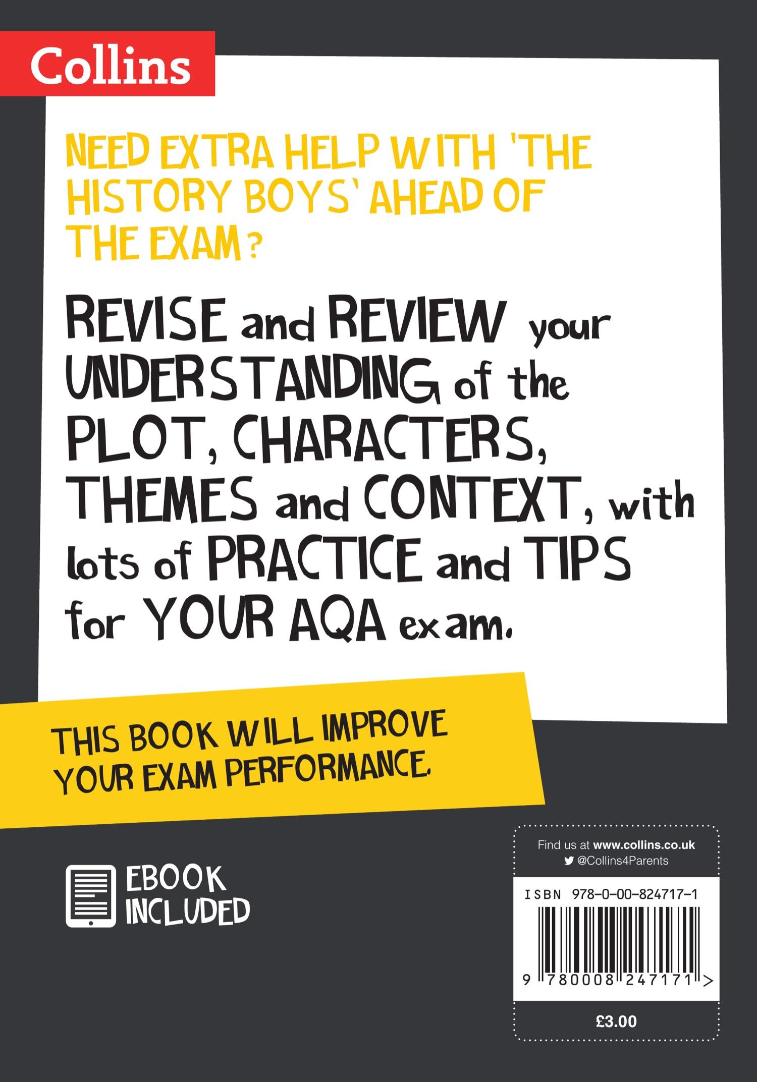 Rückseitencover Collins Snap Revision Text Guides - The History Boys: Aqa GCSE English Literature