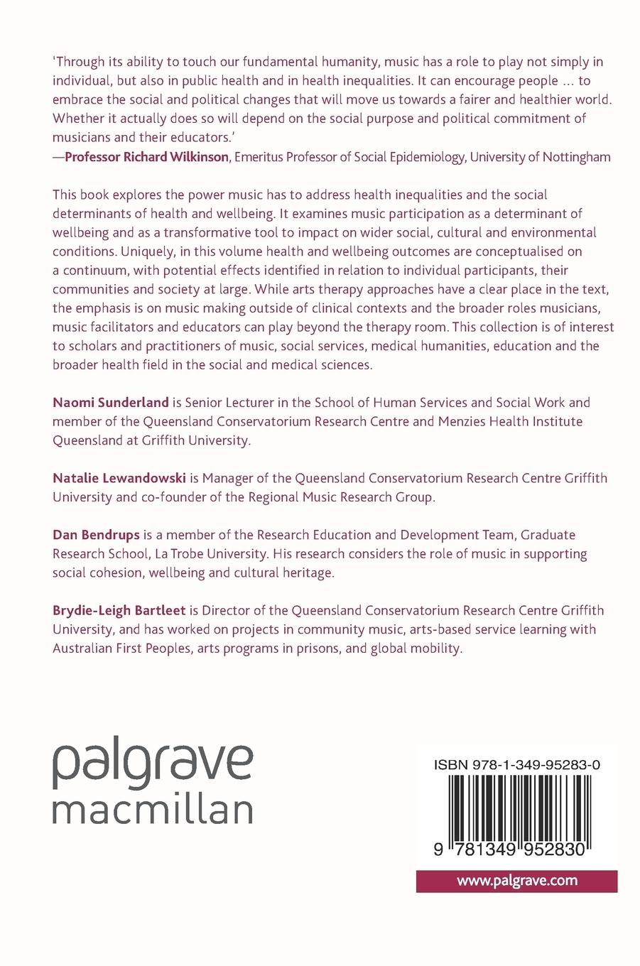 Rückseitencover Music, Health and Wellbeing
