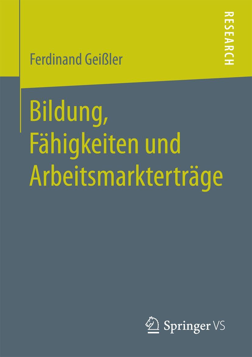 Vorderes Coverbild Bildung, Fähigkeiten und Arbeitsmarkterträge