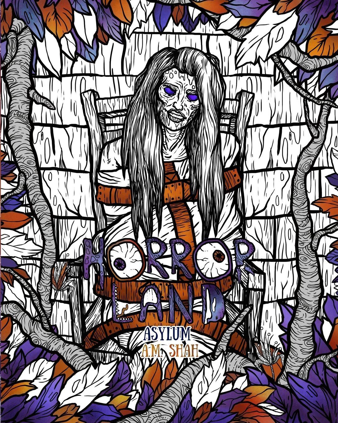 Vorderes Coverbild Adult Coloring Book Horror Land