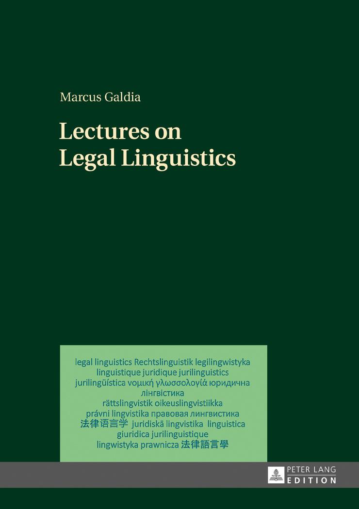 Vorderes Coverbild Lectures on Legal Linguistics