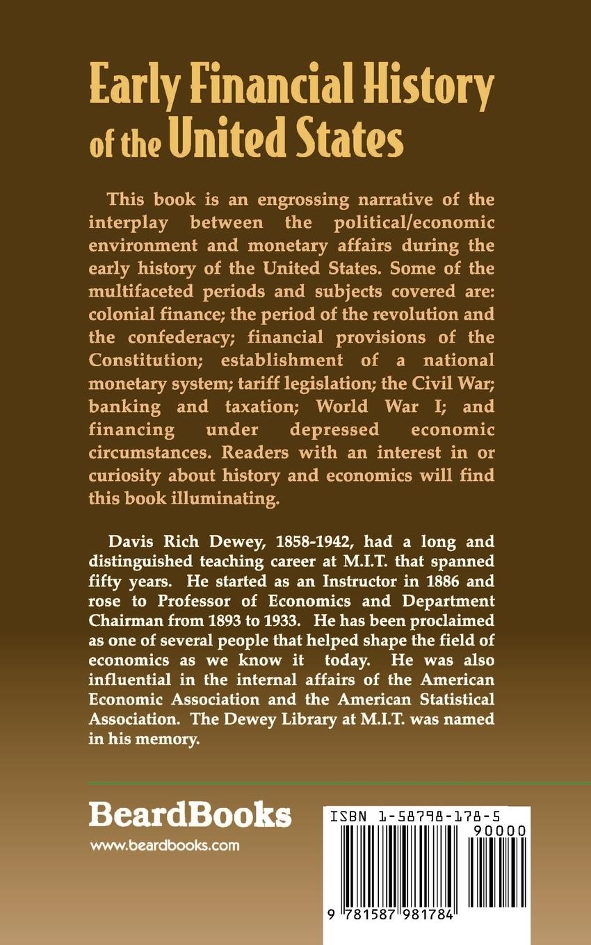 Rückseitencover Early Financial History of the United States