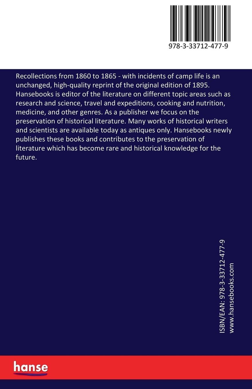Rückseitencover Recollections from 1860 to 1865
