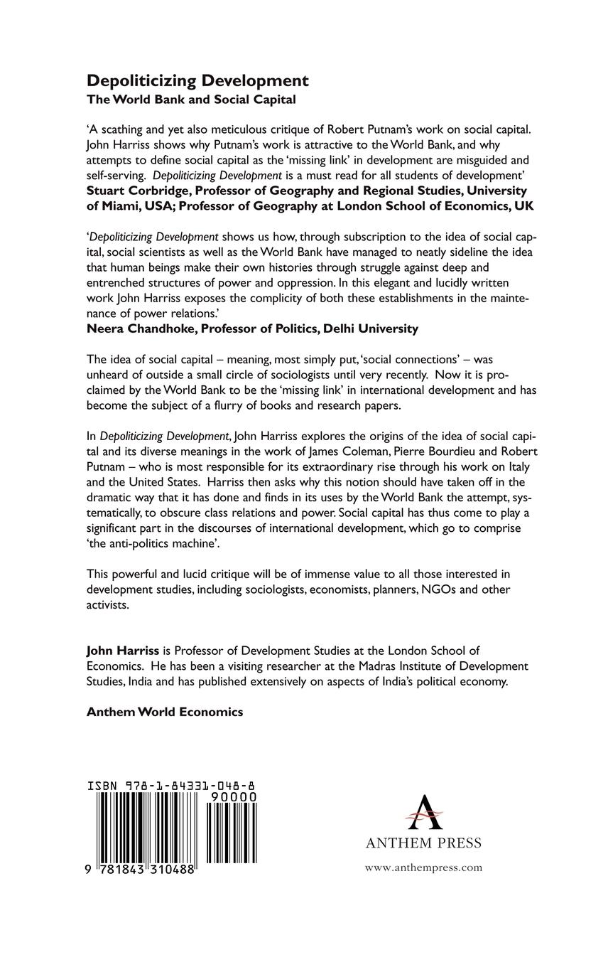 Rückseitencover Depoliticizing Development