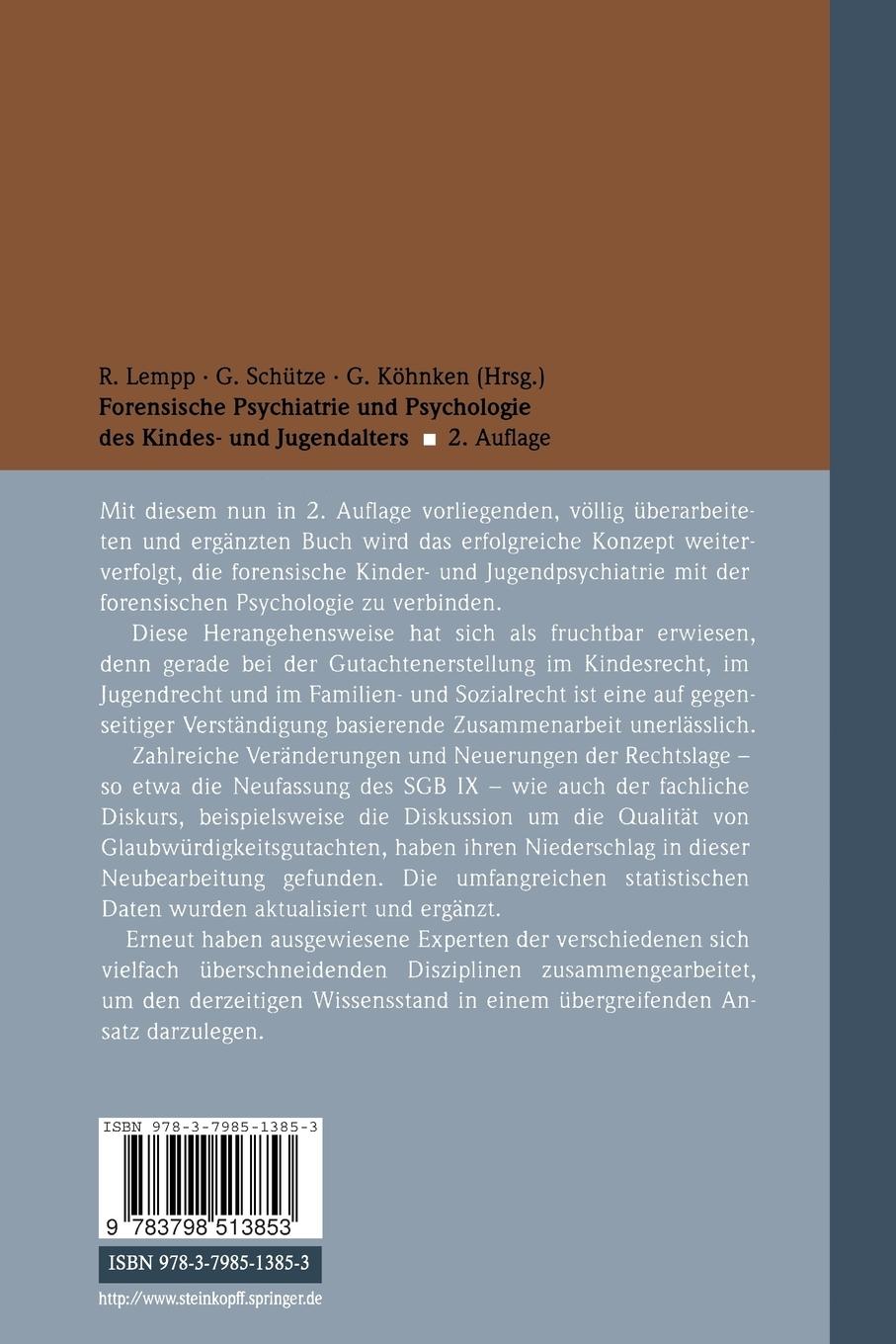 Rückseitencover Forensische Psychiatrie und Psychologie des Kindes- und Jugendalters