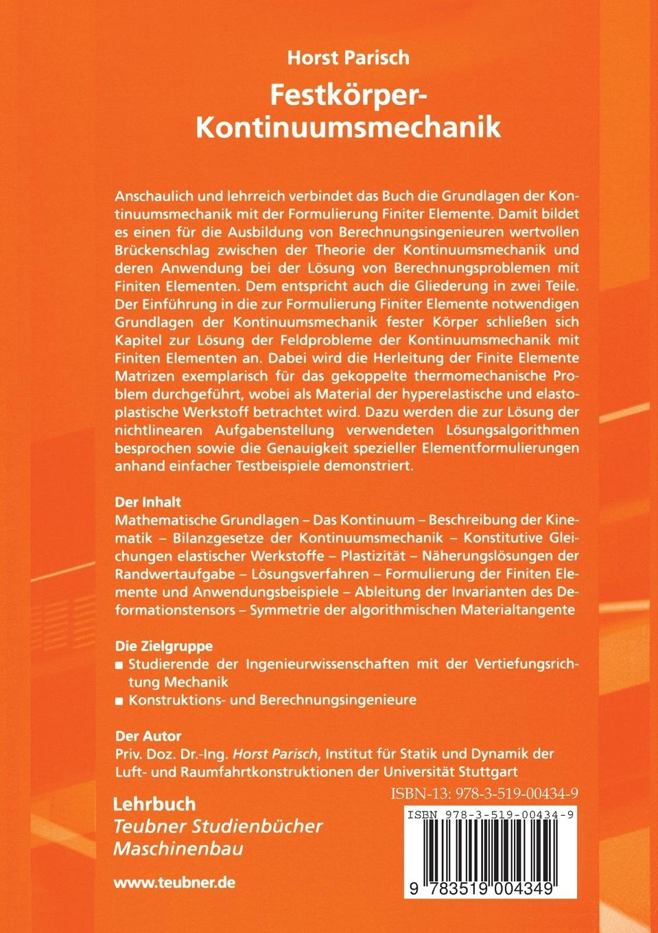 Rückseitencover Festkörper-Kontinuumsmechanik