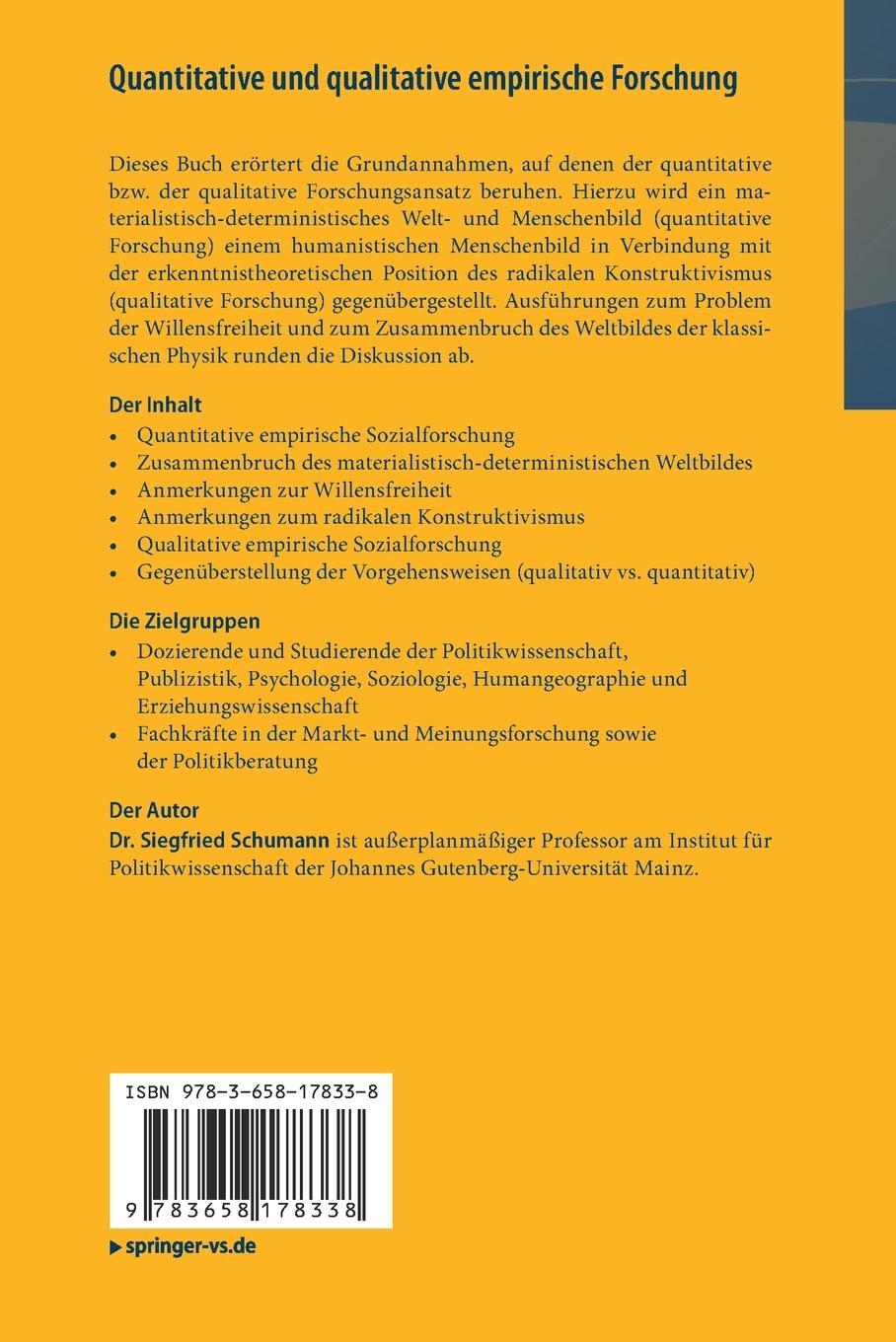 Rückseitencover Quantitative und qualitative empirische Forschung