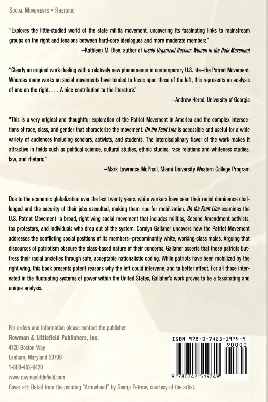 Rückseitencover On the Fault Line