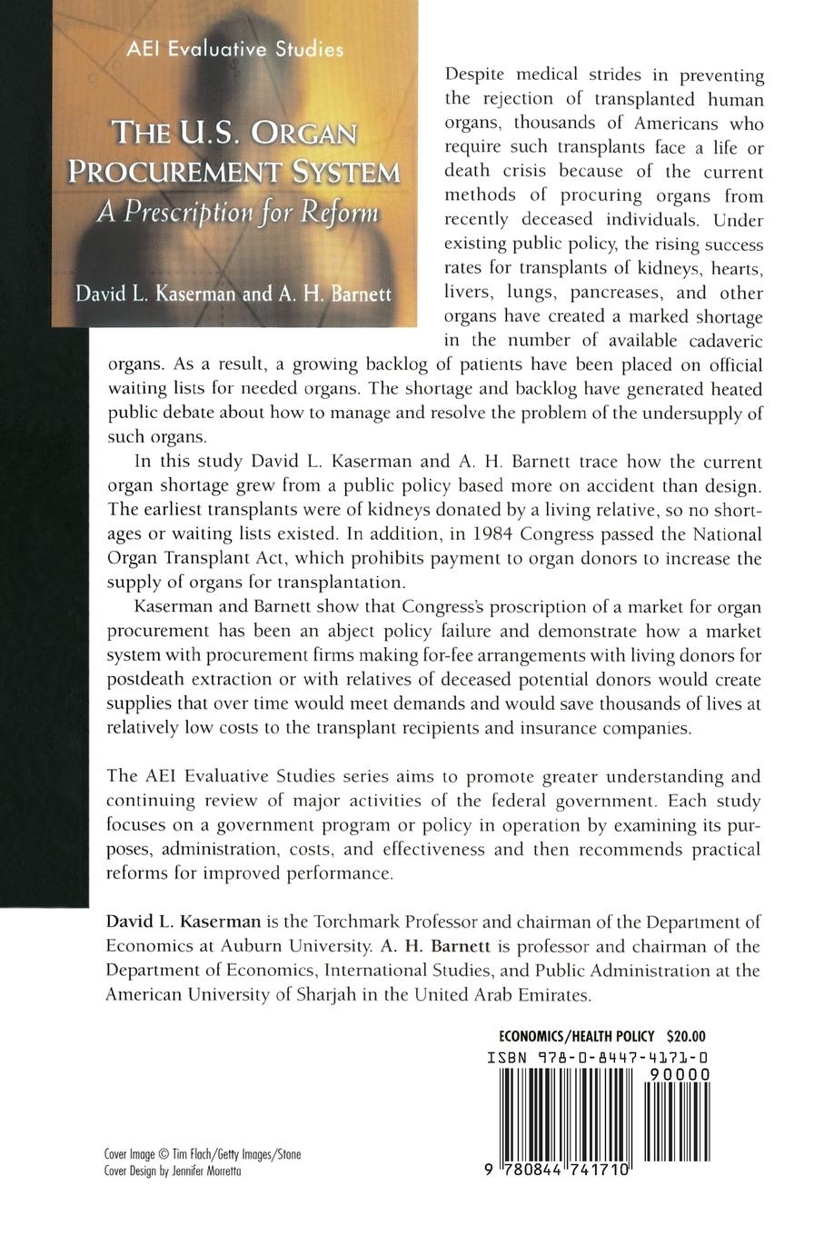 Rückseitencover The U.S. Organ Procurement System: A Prescription for Reform