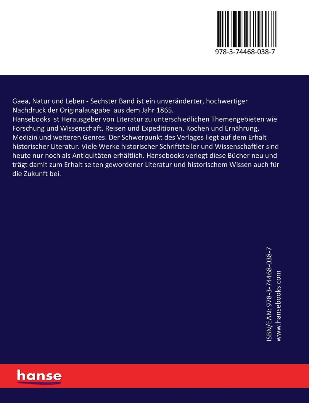 Rückseitencover Gaea, Natur und Leben