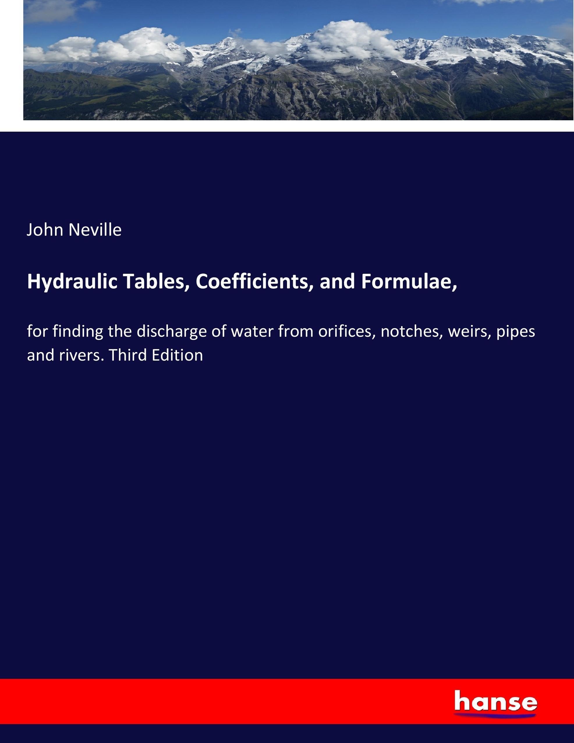 Vorderes Coverbild Hydraulic Tables, Coefficients, and Formulae,