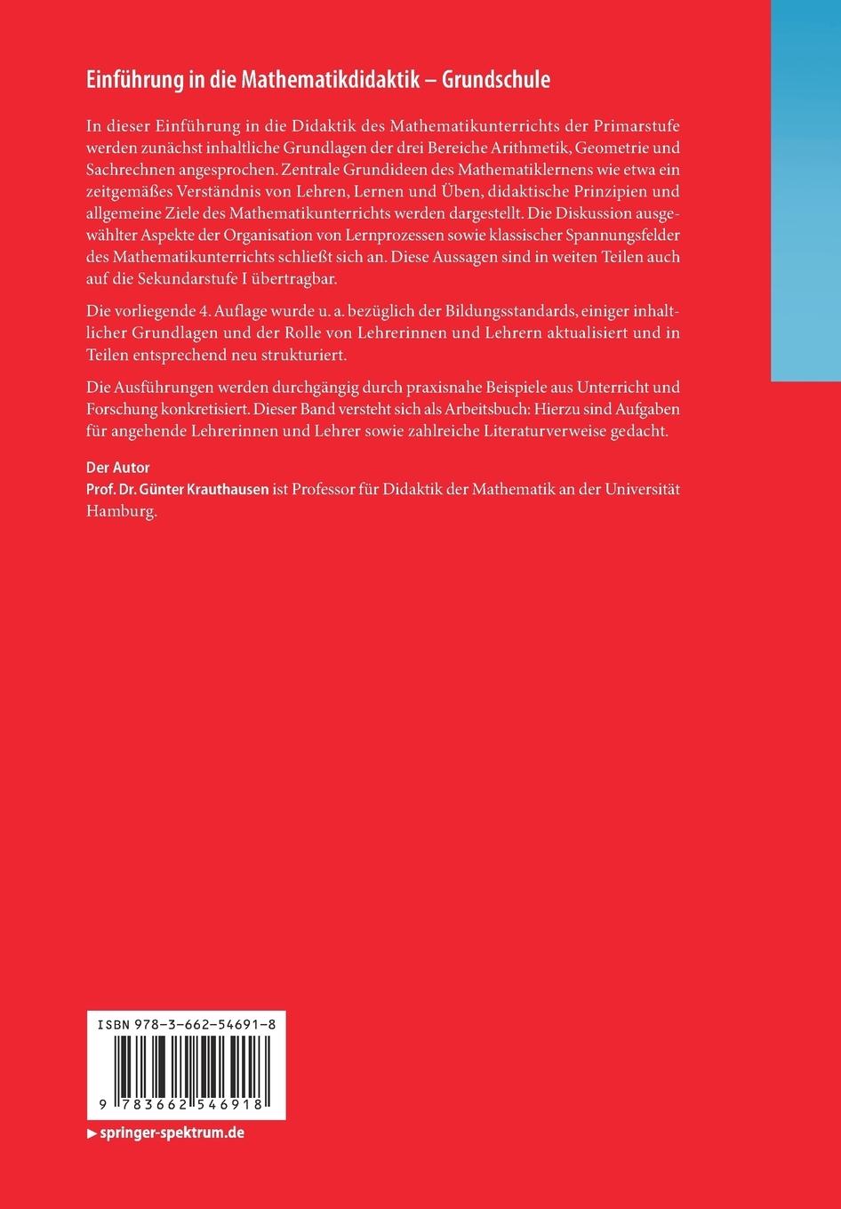 Rückseitencover Einführung in die Mathematikdidaktik - Grundschule