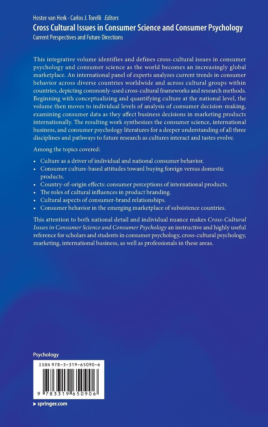 Rückseitencover Cross Cultural Issues in Consumer Science and Consumer Psychology