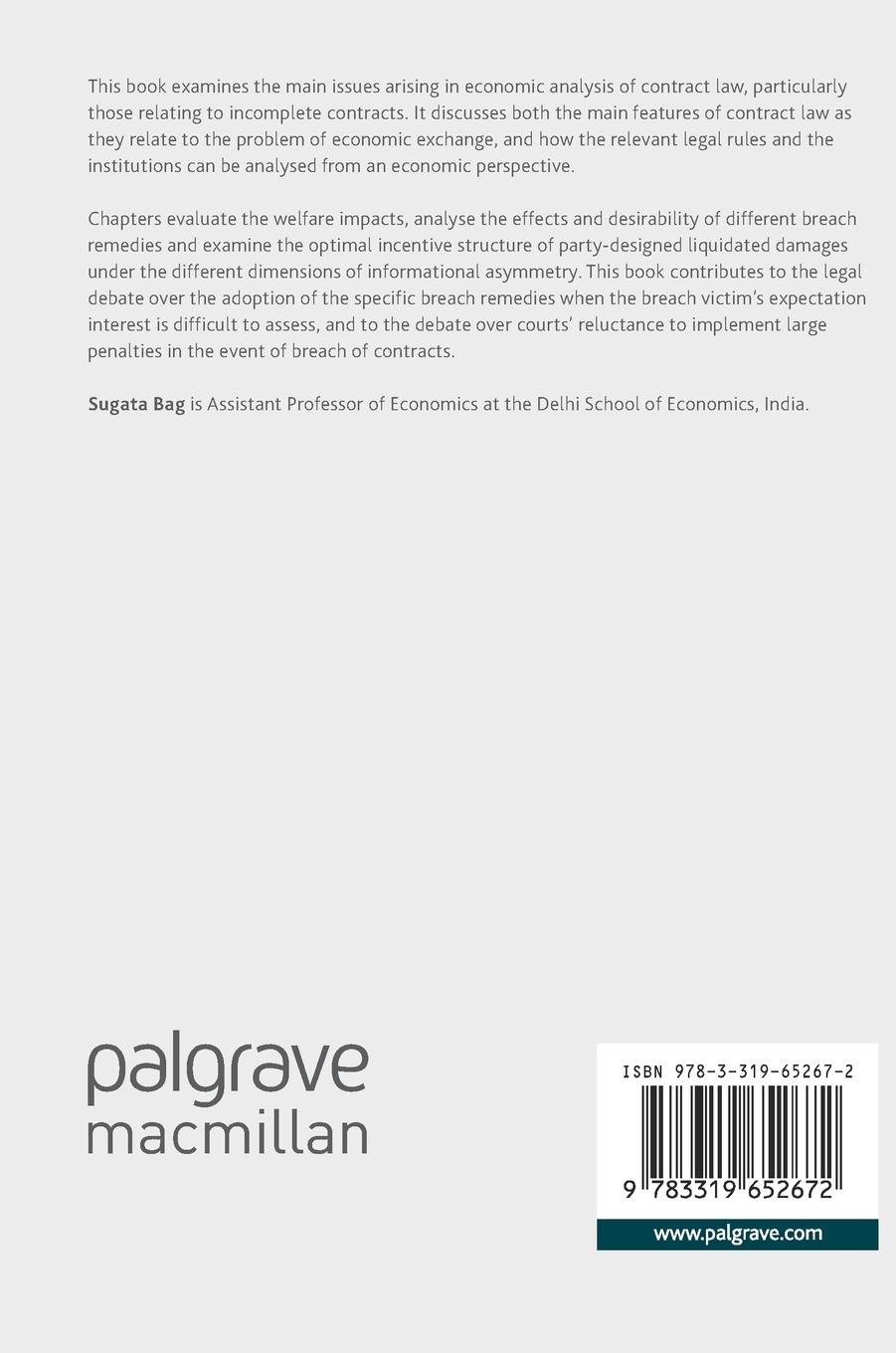 Rückseitencover Economic Analysis of Contract Law