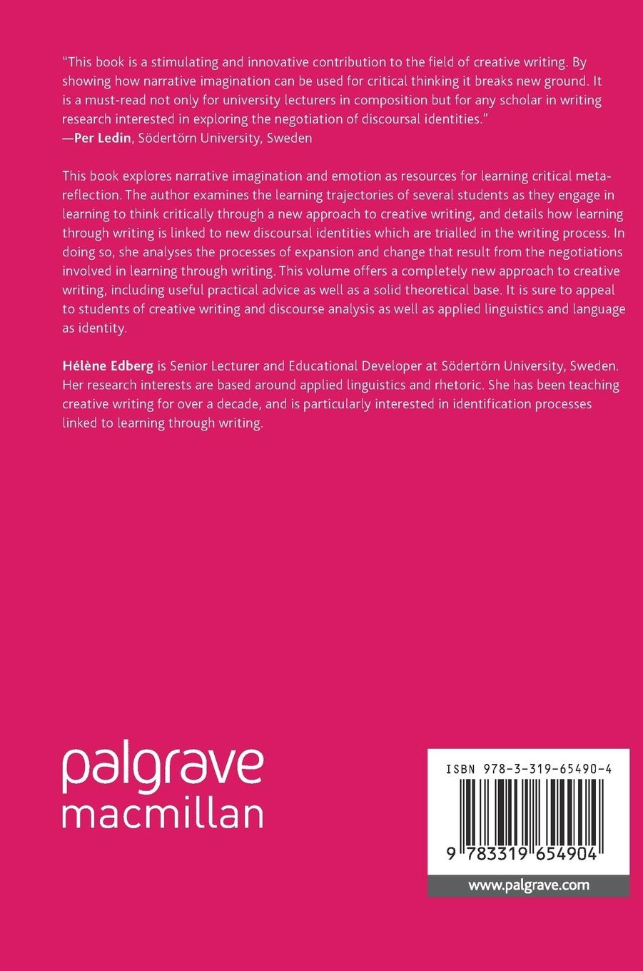 Rückseitencover Creative Writing for Critical Thinking